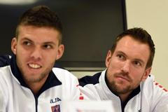Jan Mertl a Jiří Veselý před Davis Cupem s Austrálií (2015)