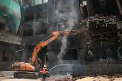 Egypt Mubarak bourání bývalého sídla strany