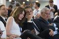 Nicolas Sarkozy, former French president and head of the newly renamed "The Republicans" political party, and his wife Carla Bruni-Sarkozy attend a rally in Paris