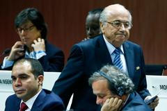 Kongres FIFA: Alí bin Husajn, Michel Platini a Sepp Blatter