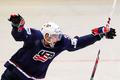 Hokej, MS 2013, USA - Finsko: Alex Galchenyuk slaví vítězný nájezd