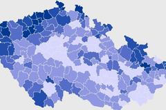 Mapa - Index sociálního znevýhodnění