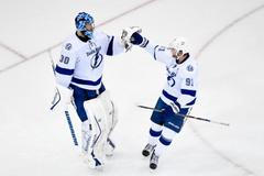 NHL: Stanley Cup Playoffs-Tampa Bay Lightning at New York Rangers (Ben Bishop a Steven Stamkos)