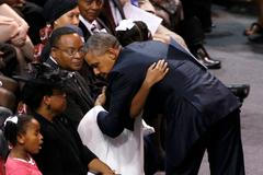 Obama na pohřbu reverenda Clementy Pinckneyho