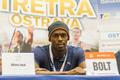 Usain Bolt na TK před Zlatou tretou 2015