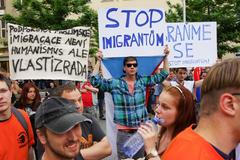 Demonstrace proti imigrantům v Brně