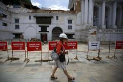 Káthmándú po zemětřesení.