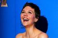 Maggie Gyllenhaal poses with her award during the 72nd Golden Globe Awards in Beverly Hills