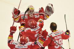 ELH, finále: Třinec-Litvínov: radost Třince z vítězství