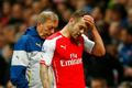 Football: Arsenal's Jack Wilshere looks dejected as he is substituted