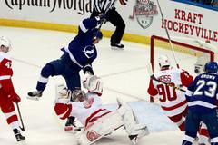 NHL: Stanley Cup Playoffs-Detroit Red Wings at Tampa Bay Lightning (Petr Mrázek)