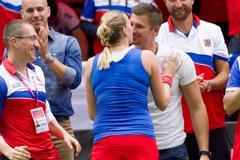 Fed Cup, ČR-Francie: Petra Kvitová a její přítel Radek Meidl