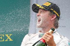 Mercedes Formula One driver Rosberg of Germany celebrates winning the Austrian F1 Grand Prix in Spielberg