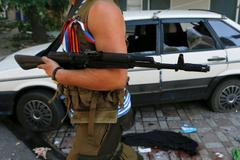 Proruský separatista v Doněcku.