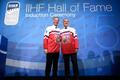 Dominik Hašek a Robert Reichel v Síni slávy IIHF
