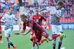 ME 21 2015, Česko-Dánsko: Ladislav Krejčí, Matěj Hybš - Rasmus Falk, Alexander Scholz