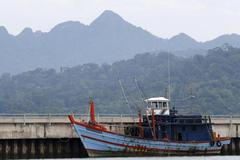 Rybářská loď, na které barmští uprchlívi strávili tři měsíce.