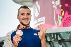 Martin Fuksa s bronzem z Evropských her v Baku 2015