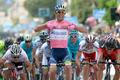 Orica Greenedge rider Matthews celebrates after crossing the finish line of the third stage of the 98th Giro d'Italia cycling race