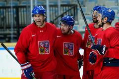 Jaromír Jágr, Dominik Simon, Jakub Klepiš a Jan Kovář