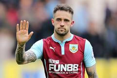 Football: Danny Ings of Burnley waves to fans at the end of the game