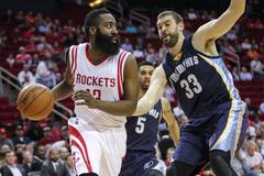 Memphis Grizzlies (Marc Gasol) vs. Houston Rockets (James Harden)