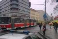 Srážka tramvaje a autobusu na Florenci