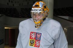 Trénink hokejové reprezenatace: Pavel Francouz