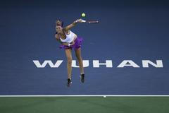 Petra Kvitová na turnaji ve Wu-chanu 2015