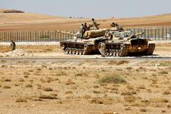 Turecká armáda na hranicích se Sýrií.