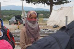 Ženy na hranici mezi Řeckem a Makedonií