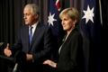 Malcolm Turnbull speaks to the media alongside Australian Foreign Minister Julie Bishop following in Canberra