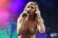 British pop artist Ellie Goulding performs on the Other stage at Worthy Farm in Somerset, during the Glastonbury Festival