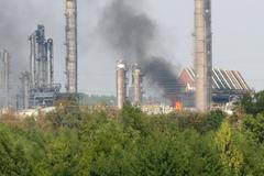 Požár Unipetrolu od Horního Jiřetína