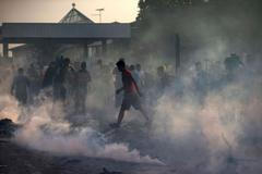 Zásah policie na přechodu Röszke-Horgoš