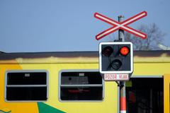 Železniční přejezd, světla, ilustrační foto