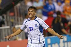 Zlatá pohár: Salvador - Kostarika: Dustin Corea ze Salvadoru slaví gól