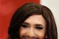 Conchita Wurst na tiskové konferenci ve Vídni