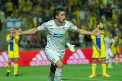 LM, Maccabi Tel Aviv-Plzeň: radost Plzně (Aidin Mahmutovič)