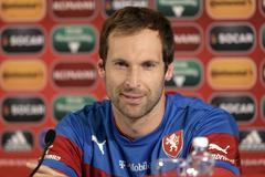 Petr Čech na TK před Lotyšskem