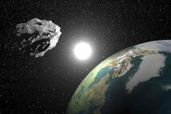 Asteroid - Země - průlet - planetka