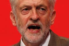 Britain's leader of the opposition Labour Party Jeremy Corbyn delivers his keynote speech at the party's annual conference in Brighton
