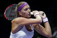 Petra Kvitová na Turnaji mistryň v zápase s Kerberovou