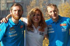 Michal Šlesinger, Gabriela Soukalová a Ondřej Moravec