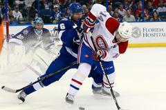 NHL: Montreal Canadiens vs Tampa Bay Lightning (Tomáš Plekanec a Anton Stralman)