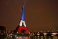 Pařížská Eiffelova věž se rozsvítila v barvách francouzské trikolóry