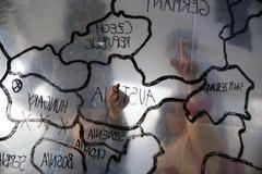 Uprchlíci - mapa Evropy