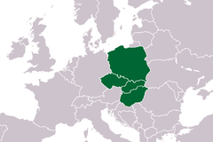 Mapa Visegrádské čtyřky