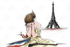 Paříž po útocích. Tak na Twitteru reagoval jordánský kreslíř Osama Hajjaj.