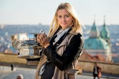 Focení s trofejí Fed Cupu 2015: Petra Kvitová